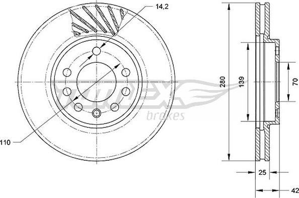 TOMEX brakes TX 70-11 - Kočioni disk www.molydon.hr