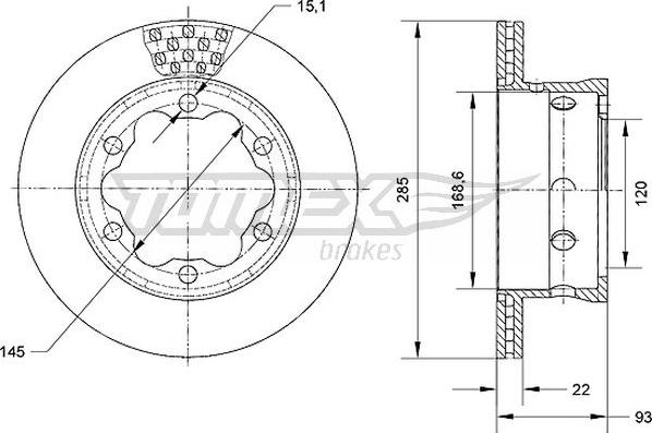 TOMEX brakes TX 70-25 - Kočioni disk www.molydon.hr