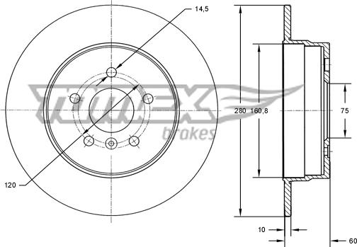 TOMEX brakes TX 71-45 - Kočioni disk www.molydon.hr