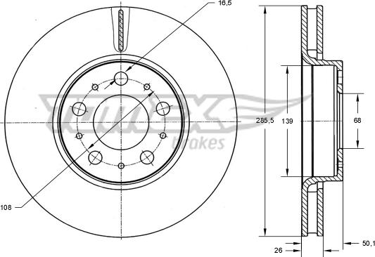 TOMEX brakes TX 71-43 - Kočioni disk www.molydon.hr