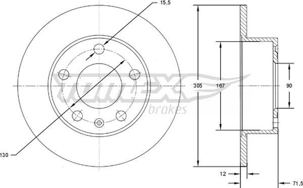 TOMEX brakes TX 71-76 - Kočioni disk www.molydon.hr