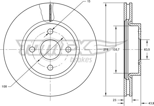 TOMEX brakes TX 73-92 - Kočioni disk www.molydon.hr