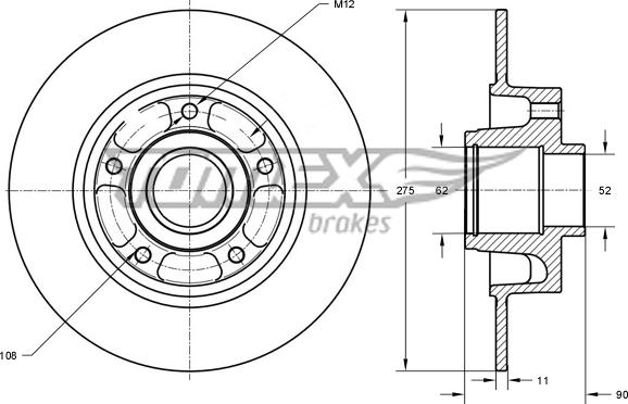 TOMEX brakes TX 73-591 - Kočioni disk www.molydon.hr