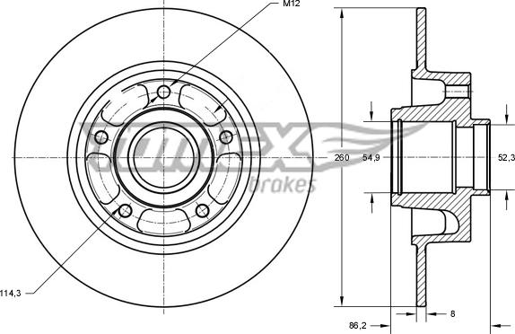 TOMEX brakes TX 73-561 - Kočioni disk www.molydon.hr