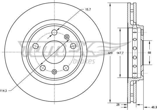 TOMEX brakes TX 73-53 - Kočioni disk www.molydon.hr