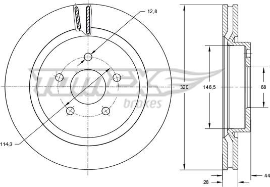 TOMEX brakes TX 73-52 - Kočioni disk www.molydon.hr