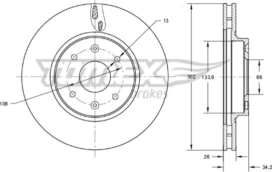 TOMEX brakes TX 73-64 - Kočioni disk www.molydon.hr