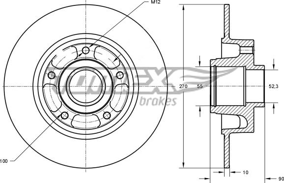 TOMEX brakes TX 73-601 - Kočioni disk www.molydon.hr