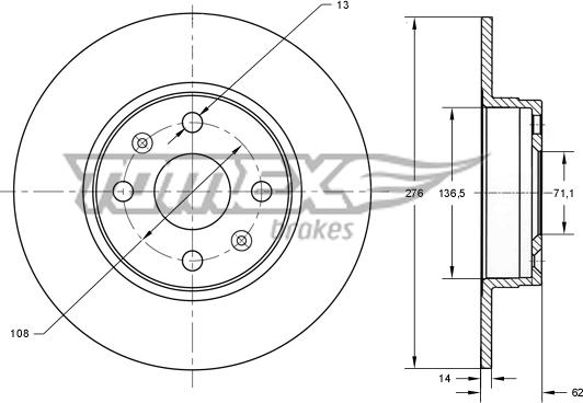 TOMEX brakes TX 73-67 - Kočioni disk www.molydon.hr