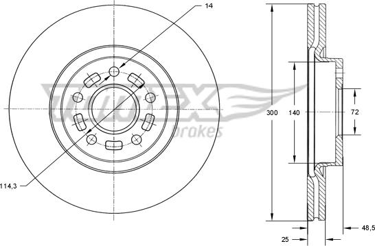 TOMEX brakes TX 73-19 - Kočioni disk www.molydon.hr