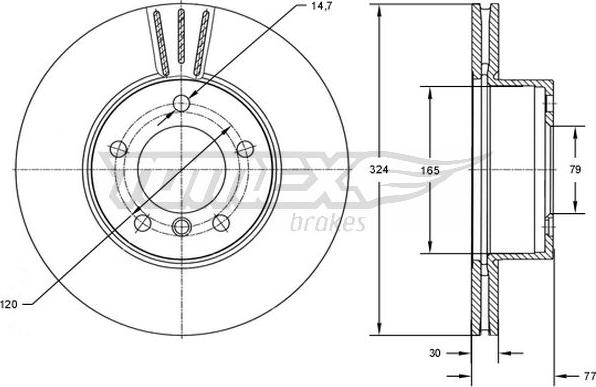 TOMEX brakes TX 73-15 - Kočioni disk www.molydon.hr