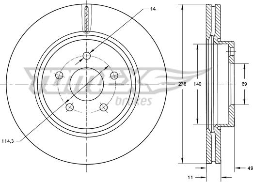 TOMEX brakes TX 73-18 - Kočioni disk www.molydon.hr