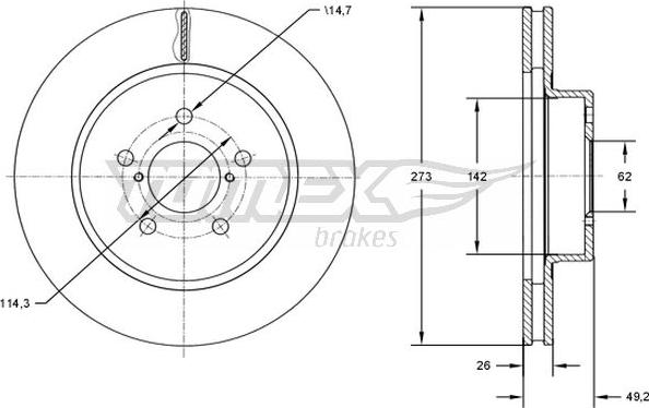 TOMEX brakes TX 73-12 - Kočioni disk www.molydon.hr