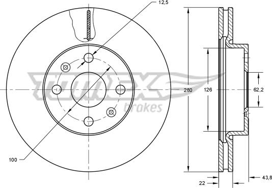 TOMEX brakes TX 73-34 - Kočioni disk www.molydon.hr