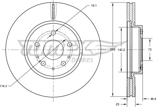 TOMEX brakes TX 73-22 - Kočioni disk www.molydon.hr