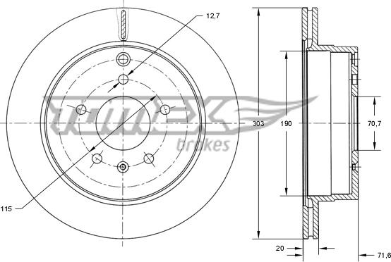 TOMEX brakes TX 73-71 - Kočioni disk www.molydon.hr