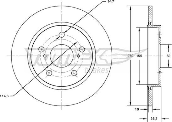 TOMEX brakes TX 72-00 - Kočioni disk www.molydon.hr