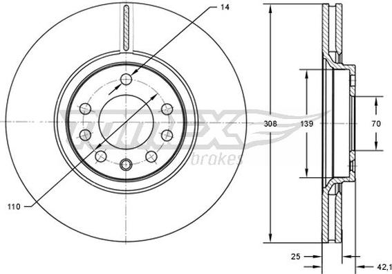 TOMEX brakes TX 72-03 - Kočioni disk www.molydon.hr