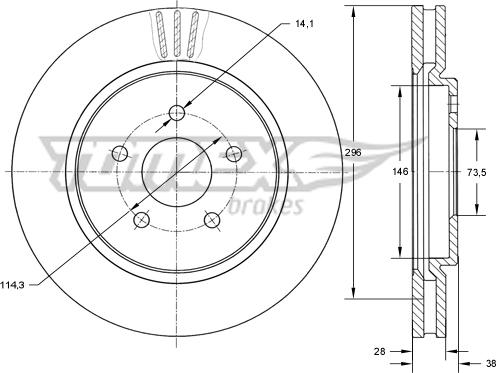 TOMEX brakes TX 72-16 - Kočioni disk www.molydon.hr