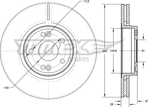 TOMEX brakes TX 72-12 - Kočioni disk www.molydon.hr