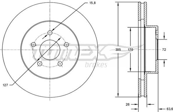 TOMEX brakes TX 72-23 - Kočioni disk www.molydon.hr