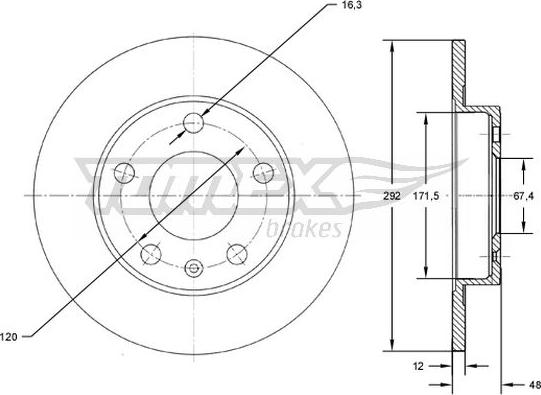 TOMEX brakes TX 72-70 - Kočioni disk www.molydon.hr