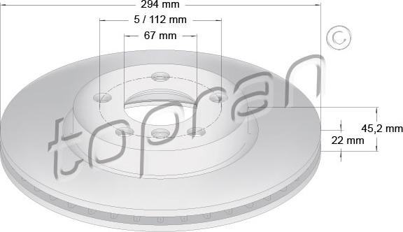 Topran 503 019 - Kočioni disk www.molydon.hr