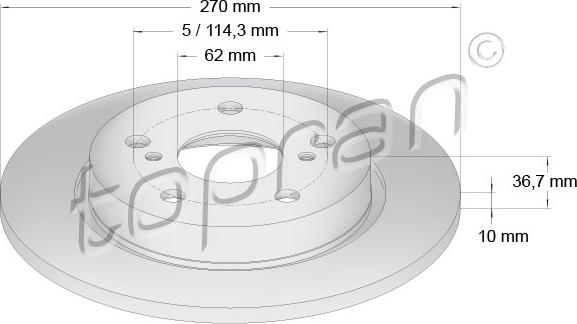 Topran 600 592 - Kočioni disk www.molydon.hr