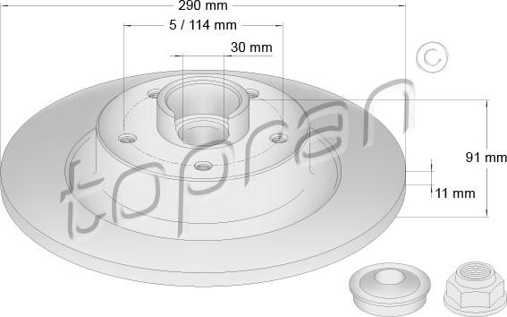 Topran 631 169 - Kočioni disk www.molydon.hr