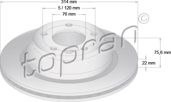 Topran 110 430 - Kočioni disk www.molydon.hr