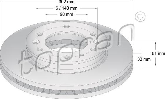 Topran 305 185 - Kočioni disk www.molydon.hr