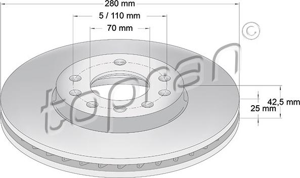 Topran 205 524 - Kočioni disk www.molydon.hr