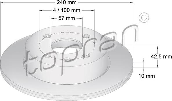 Topran 205 525 - Kočioni disk www.molydon.hr