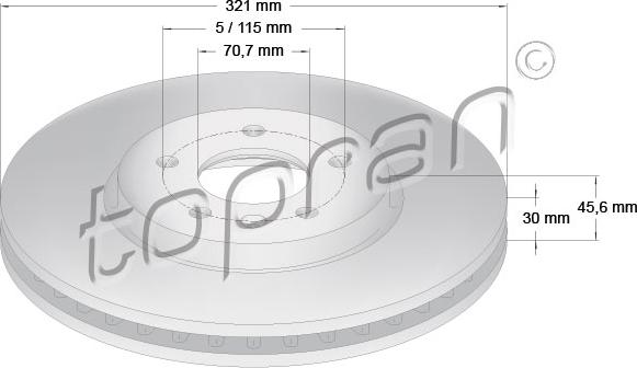 Topran 208 688 - Kočioni disk www.molydon.hr