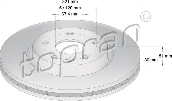 Topran 208 004 - Kočioni disk www.molydon.hr