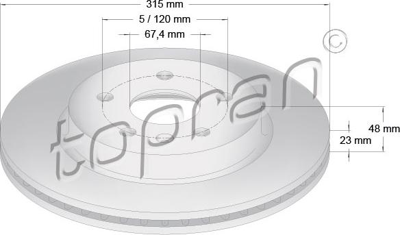 Topran 208 306 - Kočioni disk www.molydon.hr