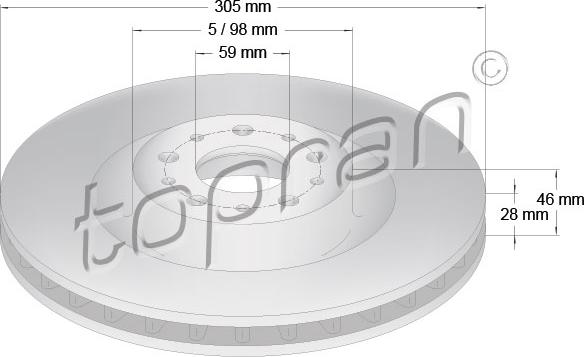 Topran 208 282 - Kočioni disk www.molydon.hr