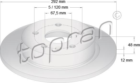 Topran 207 653 - Kočioni disk www.molydon.hr