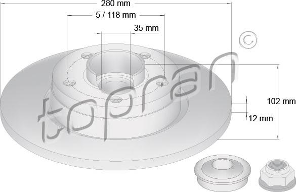 Topran 207 072 - Kočioni disk www.molydon.hr