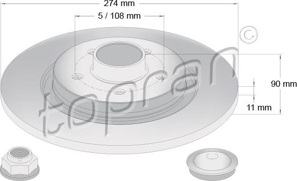 Topran 700 819 - Kočioni disk www.molydon.hr