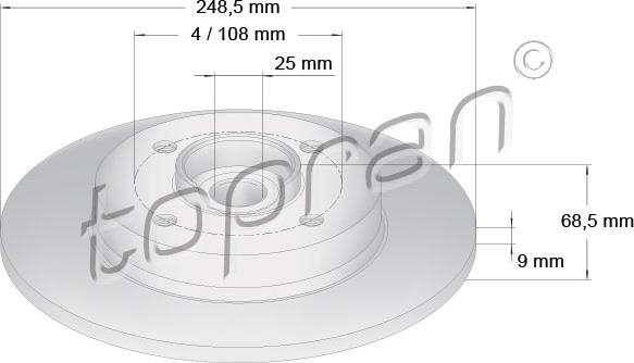 Topran 721 185 - Kočioni disk www.molydon.hr