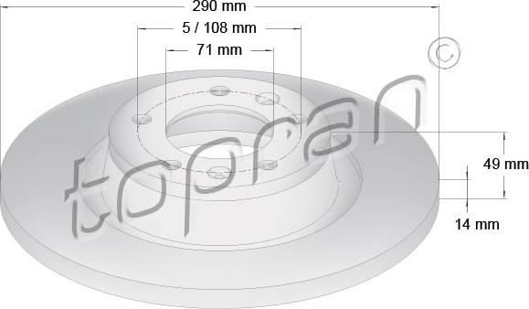 Topran 722 487 - Kočioni disk www.molydon.hr