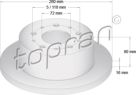 Topran 722 596 - Kočioni disk www.molydon.hr