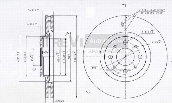 Trevi Automotive BD1099 - Kočioni disk www.molydon.hr