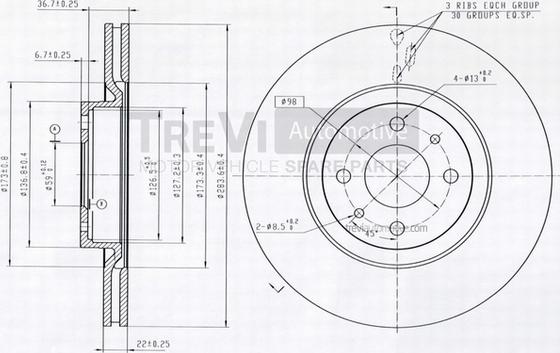 Trevi Automotive BD1093 - Kočioni disk www.molydon.hr