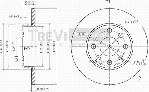 Trevi Automotive BD1045 - Kočioni disk www.molydon.hr