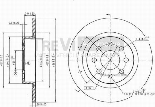 Trevi Automotive BD1055 - Kočioni disk www.molydon.hr