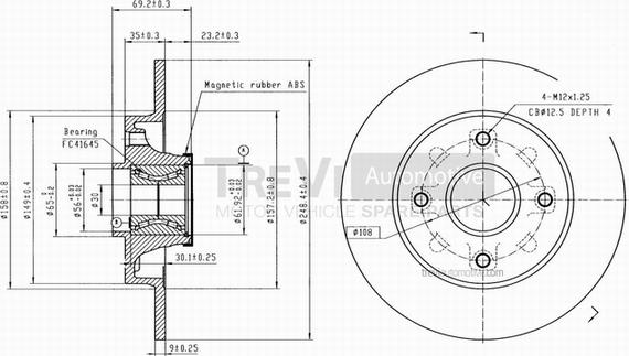 Trevi Automotive BD1058 - Kočioni disk www.molydon.hr