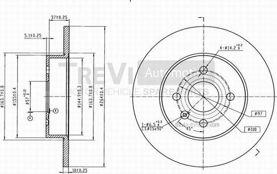 Trevi Automotive BD1065 - Kočioni disk www.molydon.hr