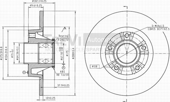 Trevi Automotive BD1060 - Kočioni disk www.molydon.hr